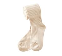 Toddler Kids Baby Girls Cotton Leggings Knitted Tights Stretchy Basic Full Length Pants Pantyhose For Spring Autumn Stocking 2t Tights for Girls (Beige, 2-4 Years)