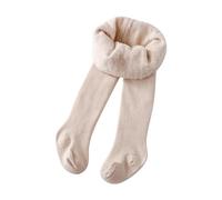 Toddler Kids Baby Girls Soft Cotton Thick Fleece Lined Leggings Stocking Solid Color Cable Knit Full Length Pantyhose Pants for Infant Baby Girls Stretchy Warm Winter Tights (B, 1-3 Years)