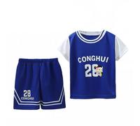 Toddler Kids Basketball Kit - 2-Piece Sleeveless Boys Basketball Jersey Shirt - Cool Basketball Kids Outfit for 12 Months-12 Years Old Baby Boys' Outfits & Clothing Sets Childs Gifts Blue