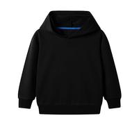 Toddler/Kids Boys/Girls Spring/Autumn Hooded Long Sleeve Cuffs Solid Color Sweatshirt Daily School Sporty Wear Sweaters for Boys (Black, 2-3 Years)