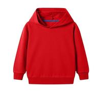 Toddler/Kids Boys/Girls Spring/Autumn Hooded Long Sleeve Cuffs Solid Color Sweatshirt Daily School Sporty Wear Sweaters for Boys (Red, 4-5 Years)