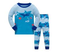Toddler Kids Boys Pajamas Animal Cotton Kids 2 Piece PJ's Long Sleeve Sleepwear Clothes Set Outfits Boys7 8 Baby Boy Gift Bundle Sky Blue
