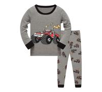 Toddler Kids Boys Pajamas Cars Kids 2 Piece PJ's Long Sleeve Sleepwear Clothes Set Outfits Girls Age 12 Outfits Grey