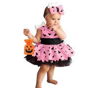 Toddler Kids Caveman Costume Girls Halloween Dog Historical Cavegirl Mesh Tulle Dress Outfits Cute Baby Clothes Pink 12-18 Months