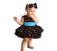 Toddler Kids Caveman Costume Girsl Dresses with Headband Halloween Dog Bones Historical Cavegirl Mesh Dress Princess Outfits for Halloween Carnival Fancy Dress up Birthday Party