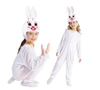 Toddler Kids Easter Bunny Costume Onesie for 1-7 Years, Pink Rabbit Cosplay Outfit with Hood, Cute Animal Fancy Dress for Boys Girls, Easter Party, Egg Hunt, Halloween