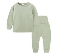 Toddler Kids Girl Clothes Unisex Solid Sweatsuit Long Sleeve Warm Pullover Tops Hight Waist Pants Set Fall Winter Pajamas Outfits 4t Sweaters Boys (Mint Green, 9-12 Months)
