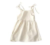 Toddler Kids Girls Soild Pockets Sleeveless Beach Straps Dress Clothes Dress Size 5 Long Light Dress Girls