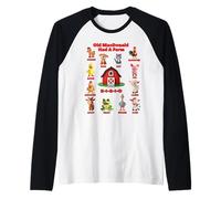 Toddler Kids Old Macdonald Had A Farm Animals Costume, EIEIO Raglan Baseball Tee