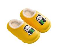 Toddler Kids Panda Slippers for Boys Girls Plush Fleece Lined House Slipper | Winter Warm Fuzzy Closed Toe Waterproof Flat Mules Lightweight Non Slip Backless Barefoot Sliders