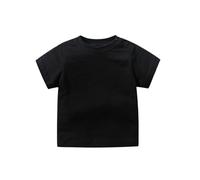 Toddler Kids T Shirt Tops Solid Short Sleeve Summer Basic Clothes Classic Crew Neck Baby Boys Tee Shirt Casual Outfit Funny Baby Clothes 12 Months White Toddler T Shirt(Black, 2-3 Years)
