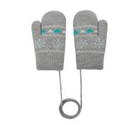 Toddler Kids Winter Warm Knitted Mittens Full Finger Thermal Gloves with String Thick Fleece Lined Ski Snow Gloves Mitts Windproof Cold Weather Hanging Neck Hand Warmer for Baby Girls Boys 0-3 Years