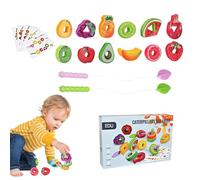 Toddler Lacing Toy - Hand-Eye Coordination Booster | STEM Educational Fruit Veggie Lacing Toy for Home Kids Play Classroom Teaching Travel Car Road Trip Boys Girls