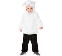 Smiffys Toddler Lamb Costume with Hooded Top & Trousers, Children's Animal Fancy Dress, Animal Dress Up Costumes Halloween