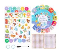 Toddler Learning Flashcarrds - 26 Alphabet & Word Recognition Cards | Colorful Educational Busy Book | Shapes, Colors, Emotions, Animals | Cognitive Toy for Early Development