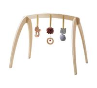 Toddler Learning Play Mat - Interactive Gym for Babies | Friendly Fabric with Colorful Toys, Teethers Dangling Elements, Encourages Cognitive Skills, Sensory Exploration, Physical Growth, 1.3kg Wood