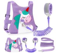 Toddler Leash-Baby Walking Safty Harness and Child Anti Lost Wrist Link for Girls/Boys Travel (Purple)