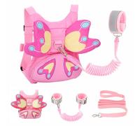 Toddler Leash for Kids-Baby Backpack Child Harness with Anti Lost Wrist Link for Boys/Girls (Pink)
