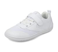 Toddler Little/Big Kids Wide Barefoot Shoes Boys Breathable Walking Shoes Girls Lightweight Athletic Running Sneakers | Zero Drop | Splay Naturally Minimalist White 33