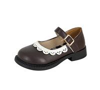 Toddler Little Child Girl's Leather Shoes Baby Soft Soled Princess Shoes Little Girl Casual Shoes Student Single Shoes Lace Shoes Sneaker for Baby Girls Size 4 Infant Girl (Brown, 11 Little Child)