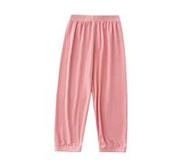 Toddler Long Bloomers Soft Cotton Harem Pants for Boys Girls Breathable Quick Dry Pants Loose Anti-Mosquito Teen Girls Solid Color Casual Pants (Pink, 5-6 Years)