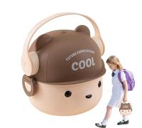 Toddler Lunch Box for Daycare, Cute Bear Double-Layer 800ML Small Lunch Box, Household Food Bowls for Meal Prep Healthy Eating Travel Work Salad Daycare