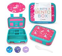 Toddler Lunch Box, Unicorn Bento Lunch-Box for Girls Kids, 5 Portion Sections, BPA Free Removable Plastic Tray, Pre-School Lunches, Cute Snack Container Ages 3 to 5 Pink