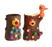 Toddler Magnetic Bird Toy Woodpecker Game - Motor Training, Sensory Skills Practice | Set Challenge for Early Learning, Charcoal Coordination Game, Birthday Fun Babies, Woodpecker Worm