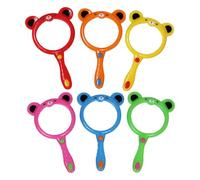 Toddler Magnifying Glass, Small Magnifiers, Shatterproof Bear-Shaped Design, 6 Pieces Set, 5.31x3.15 Inches, Ideal for Outdoor Exploration, Detective Play, Nature Study