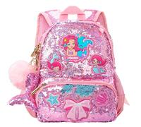 Toddler Mermaid Sequin Backpack for Girls, Cute Kids School Book Bag for Nursery Elementary, Back to School Easter Birthday Christmas Gifts for Girls