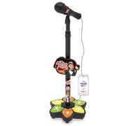 Toddler Microphone with Stand, Music and Colorful Lights Microphone for Kids 3+ with Adjustable Stand Black, DecoracióN Del Hogar