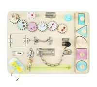 Toddler Montessori Busy Board, Wooden Sensory Toys, Locks Latches Board with Basic Life Skills Fine Motor Skills, Kids Baby Early Educational Toys for 1-2 Years Old Boys Girls