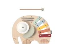 Toddler Music Development Toy Natural Wood Xylophone For Fine Motor Skill Elephant Shape Educational Percussion Elephant Shape Wooden Hammer Toy