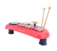 Toddler Musical Drum Piano Toy, Colorful Design, Clear Sound Quality, Music Sheets, Hand Knocking Drum Design with ABS Material, Musical Instrument Toy for Children (Red)