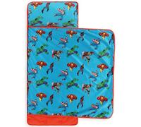 Toddler Nap Mat with Built-in Pillow & Blanket - Soft Microfibre Sleeping Bag for Nursery, School or Sleepovers 89 x 86 cm