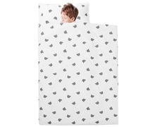 Toddler Nap Mat with Pillow, 49x20.5 Inch Portable Comfort Toddler Sleep Mat with Name Pocket Cute Bear Pattern for Home, Preschool, Daycare, Travel