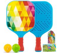 Toddler Pickleball Paddles - Rainbow Design, Lightweight, Durable Grip for Small Hands, Outdoor Toy Yard Game Set for Kid Ages 4 5 6 7 8 Year Old Boy Girl & Family, Birthday Gift, Child-Size, Beginner
