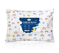 Toddler Pillow,13X18 Soft Baby Pillows for Sleeping, Machine Washable Kids Pillow with Cotton Pillowcase, Perfect for Travel, Toddlers Cot (Happy Sunny Rainbow)