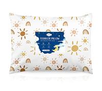 Toddler Pillow,13X18 Soft Baby Pillows for Sleeping, Machine Washable Kids Pillow with Cotton Pillowcase, Perfect for Travel, Toddlers Cot (Happy Sunny Rainbow)