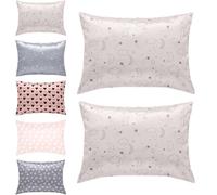 Toddler Pillow Cases, 49 x 36cm Baby Silk Satin Pillowcases, Kids Soft Travel Pillow Pair Cases, Cot Bed Envelope Pillow Cover for Boys Girls, Machine Washable, Breathable Cooling (Khaki-2pc)