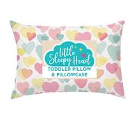 Toddler Pillow with Toddler Pillowcase - Soft Hypoallergenic - Best Pillow for Kids! Better Neck Support and Sleeping! Better Naps in Bed, a Crib, or at School! Makes Travel Comfier! (Hearts)