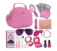 Toddler Play Handbag, Toy Purse with Accessories, Pretend Play 27X Toy Kit, Little Girl Purse Dress Up Purse with Wallet, Teleph