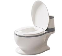 Toddler Potty Realistic 1:1 Potty Training Toilet PP Heavy Duty Training with Flush Sound PVC Seat Cushion Splashproof Detachable Washable Toilet for Boys Girls, (#)