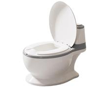 Toddler Potty Realistic,Potty Training Toilet PP Training Potty with Flush Sound PVC Seat Cushion Splashproof Detachable Washable Training Toilet for Boys Girls, Potties