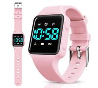 Toddler Potty Training Clock with Countdown, Alarms, Music or Vibration Alarms - Waterproof Toddler Toilet Trainer for Boys and Girls Aged 2-9 Years, Pink