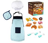 Toddler Pretend Play Kitchen Set with Chef Apron Hat Utensils Educational Toy Baking Set with Apron Chef Hat for Pretend Play Kitchen Accessories Toddler Cooking