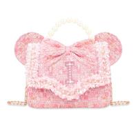 Toddler Purse Gifts for Girls - Little Girl Purse Kids Wallet Crossbody Bag with Pearl Flowers Princess Handbags Shoulder, Pink, I