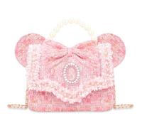 Toddler Purse Gifts for Girls - Little Girl Purse Kids Wallet Crossbody Bag with Pearl Flowers Princess Handbags Shoulder, Pink, Mini, O