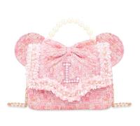 Toddler Purse Gifts for Girls - Little Girl Purse Kids Wallet Crossbody Bag with Pearl Flowers Princess Handbags Shoulder, Pink