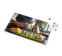 Toddler Puzzles Ages 2-4 A Person Is Pouring Tea Into Cups On A Tray With Bananas Picture Puzzle Puzzle Girl Toys Age 4-5(1000PCS)